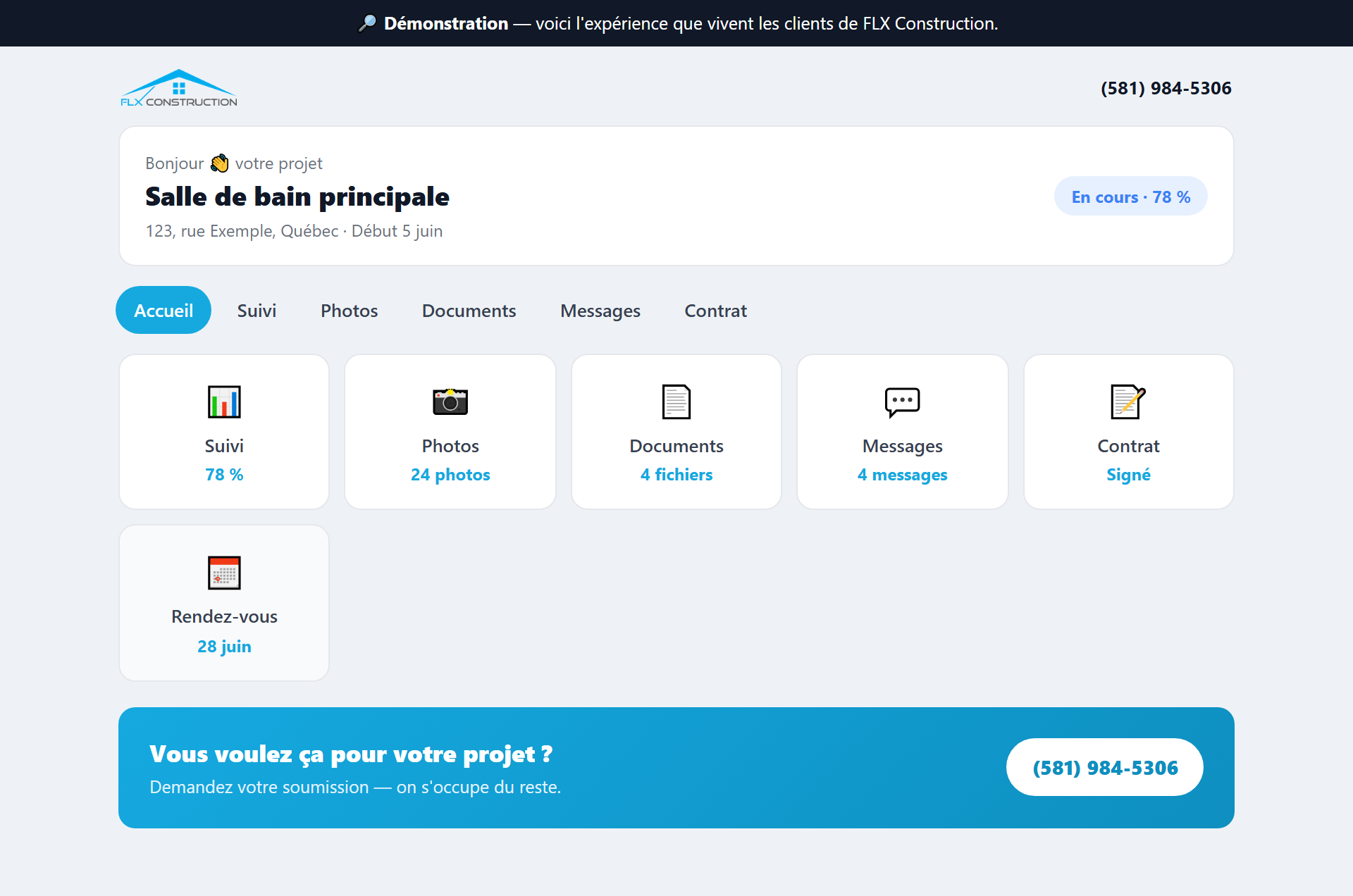 Un portail à votre nom pour vos clients